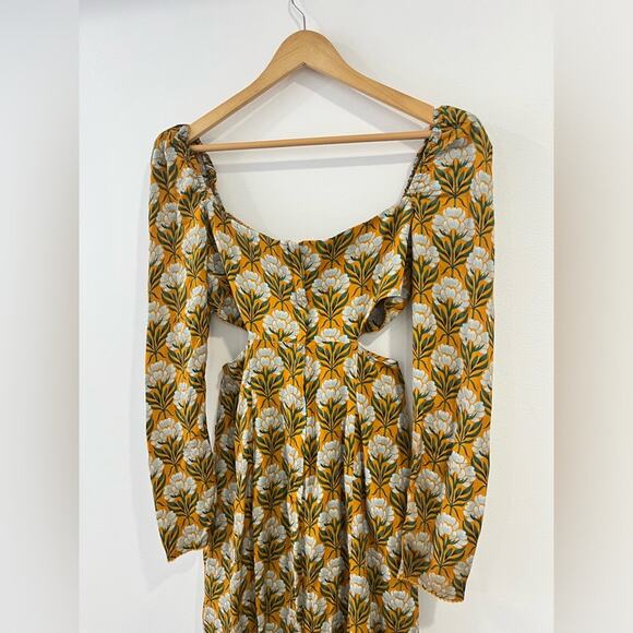 Agua By Agua Bendita Cuarzo Maxi Dress M Long Sleeve Luxury Resort - Picture 10 of 13